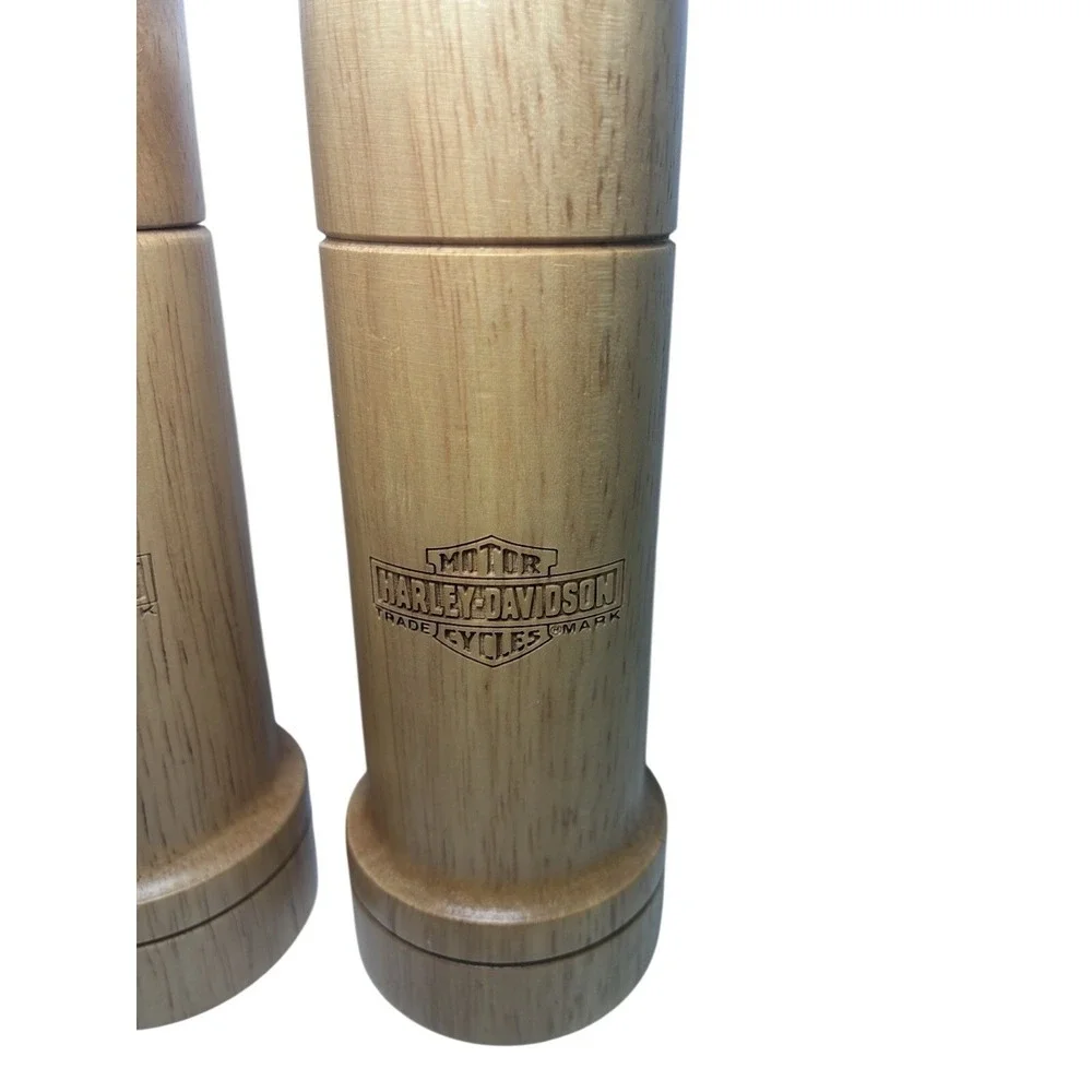 Harley Davidson Motorcycle Salt and Pepper Shakers, Wood, New W/o Box. 6 Inches